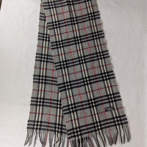 Burberry Accessories - Burberry Iconic Check Lambswool Scarf Gray | Unisex | Designer | Quick Sale